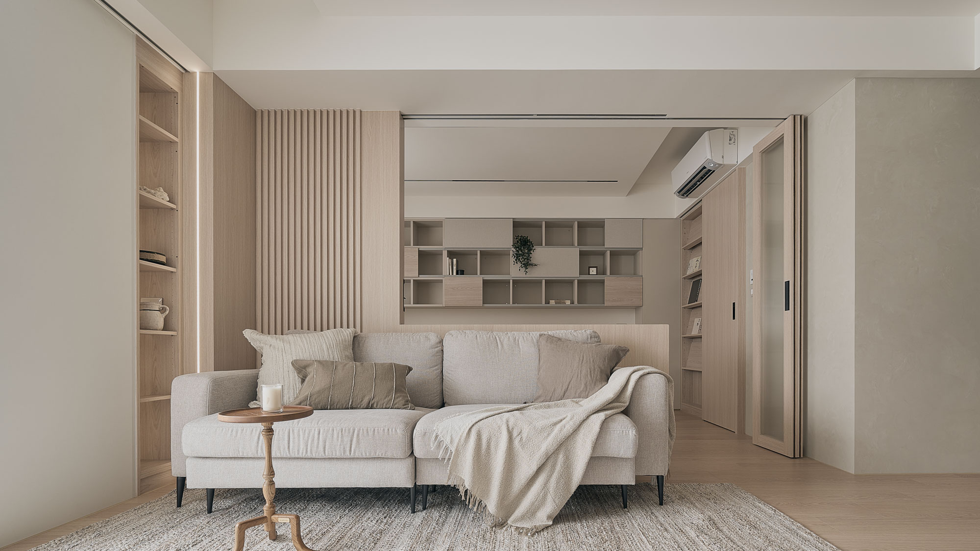 台北信義_富台國宅_日系_japandi_客廳+書房