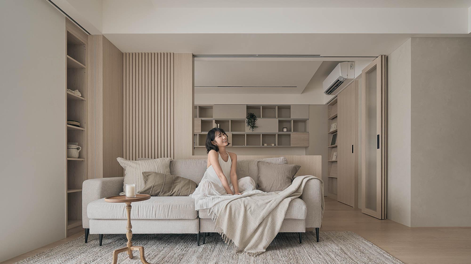 台北信義_富台國宅_日系_japandi_客廳+書房